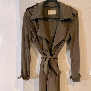 Zara faux suede trench coat